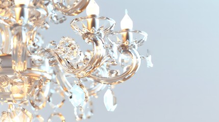 3d render illustration of chandelier isolated on white background