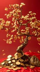 chinese new year tree full of money