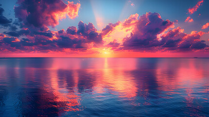 Calm Horizons Serene Seascapes at Sunset