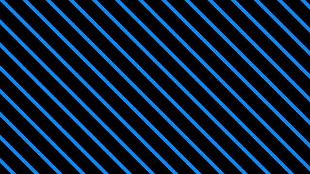Minimalist blue diagonal lines on black background, geometric striped pattern motion graphic, modern abstract line art loop