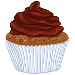 Chocolate Cupcake Creamy Brown Dark Choco Illustration