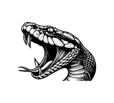python snake hand drawn vector graphic illustration