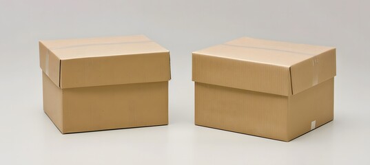 small gift packaging cardboard boxes, isolated on white background