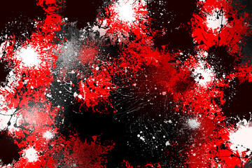 red black white paint splash effect