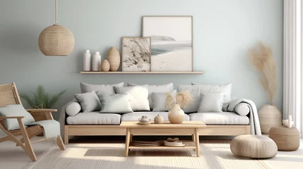 Poster Modern elegant living room interior design inspired by scandinavian simplicity  © Faisal