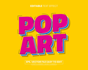 Pop art retro editable text effect