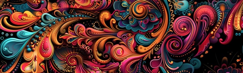 Bohemian style colorful background . Banner