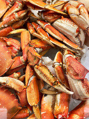 fresh crab on ice