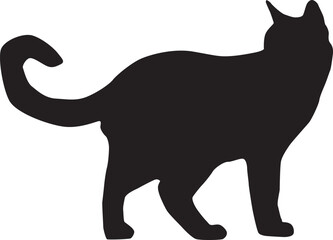 Cat silhouette full body illustration