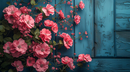 Pink flower arrangement - barnwood - mother’ day