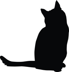 Cat silhouette full body illustration