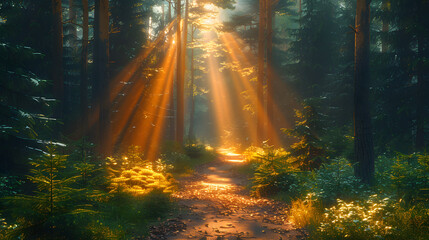 Obraz premium Whispers of Nature Enchanting Forest Paths