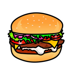 burger and fries
