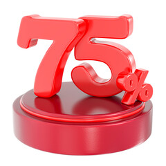 75 Percent Red offer in 3d