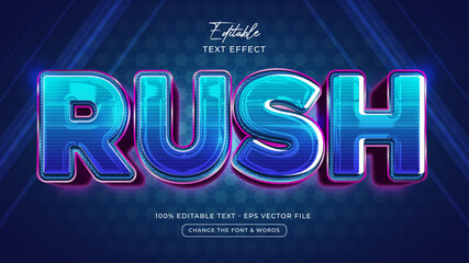 Rush editable text effect style Premium Vector - obrazy, fototapety, plakaty