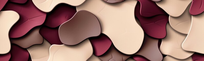 Abstract burgundy beige color shapes background 