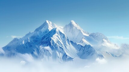 Winter snow covered mountain peaks in Europe. Great place for winter sports