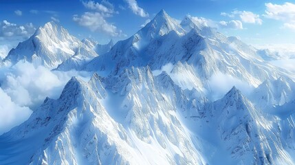 Winter snow covered mountain peaks in Europe. Great place for winter sports - Powered by Adobe
