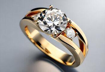  luxury wedding diamond ring on minimal background