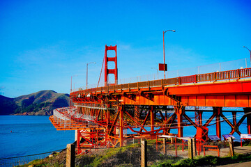 San Francisco, CA, USA: 01 17 2024: Golden bridge and San Francisco Bay	