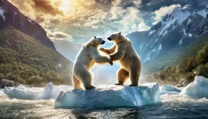 Foto op Plexiglas polar bear on ice © Nandu Katangaza