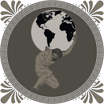 Greek mythology titan holding the earth