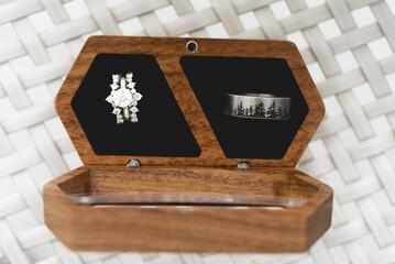 A wedding ring is a finger ring typically worn on the base of the left ring finger, usually forged from metal, traditionally gold or another precious metal. indicates that its wearer is married