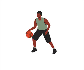 basketball player flat mascot illustration