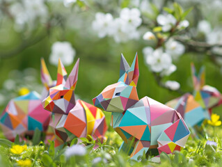 Easter egg origami rabbits folding colorful paper into beautiful shapes artistry and tradition
