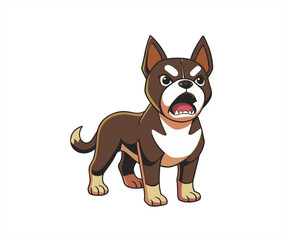 character dog with angry expresion mascot illustration