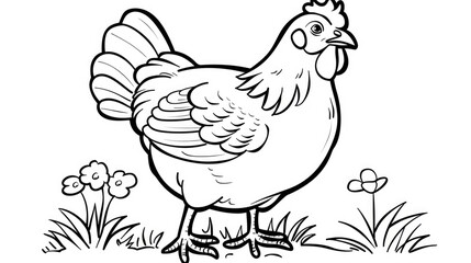 Fototapeta na wymiar Chicken coloring pages
