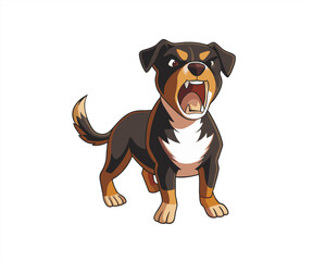 character dog with angry expresion mascot illustration