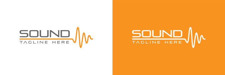 sound logo vector illustration. sound waves radio audio logo template