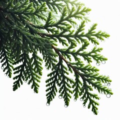Thuja branch isolated on white background