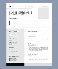 Minimalist Resume cv Layout design