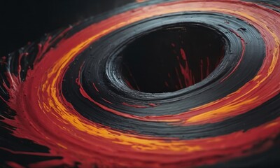 beautiful background. a dramatic and explosive swirl of paint with vibrant golds and reds fading into a black void depicting movement and energy