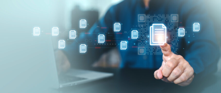 Search engine data document content management system and online file transfer download or sharing and database digital cloud drive storage service on computer network technology analytics concepts - Powered by Adobe