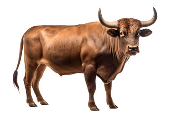domestic brown bull in transparent background - 738459594