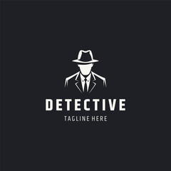 Detective logo design vector illustration