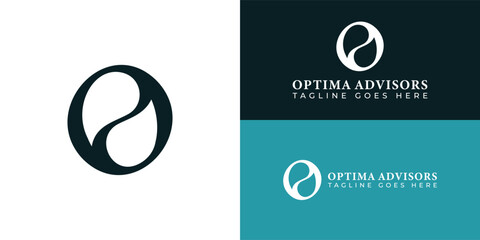 Abstract initial letter O or OO logo in deep green color presented with multiple white and blue background colors. The logo is suitable for beauty business logo design inspiration template