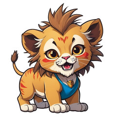 Cute little lion cartoon