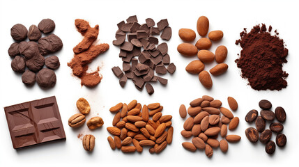 Coffee beans with cinnamon sticks and chocolate in a delightful, dark, and gourmet composition