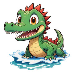 A cute crocodile cartoon that children like