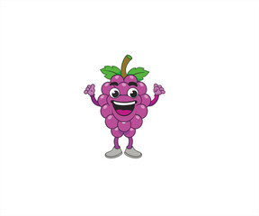 character of grape fruit flat design illustration