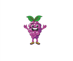character of grape fruit flat design illustration