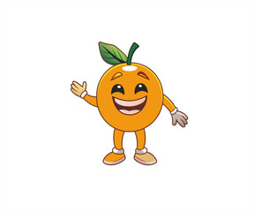 orange fruit cartoon character illustration