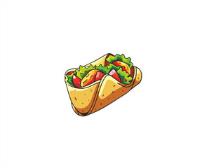 handrawn burrito food cartoon illustration