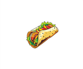 handrawn burrito food cartoon illustration
