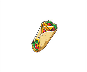handrawn burrito food cartoon illustration