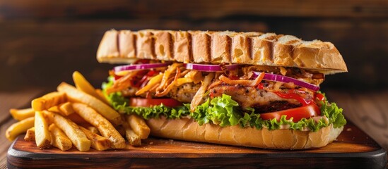 Sandwich with fries.